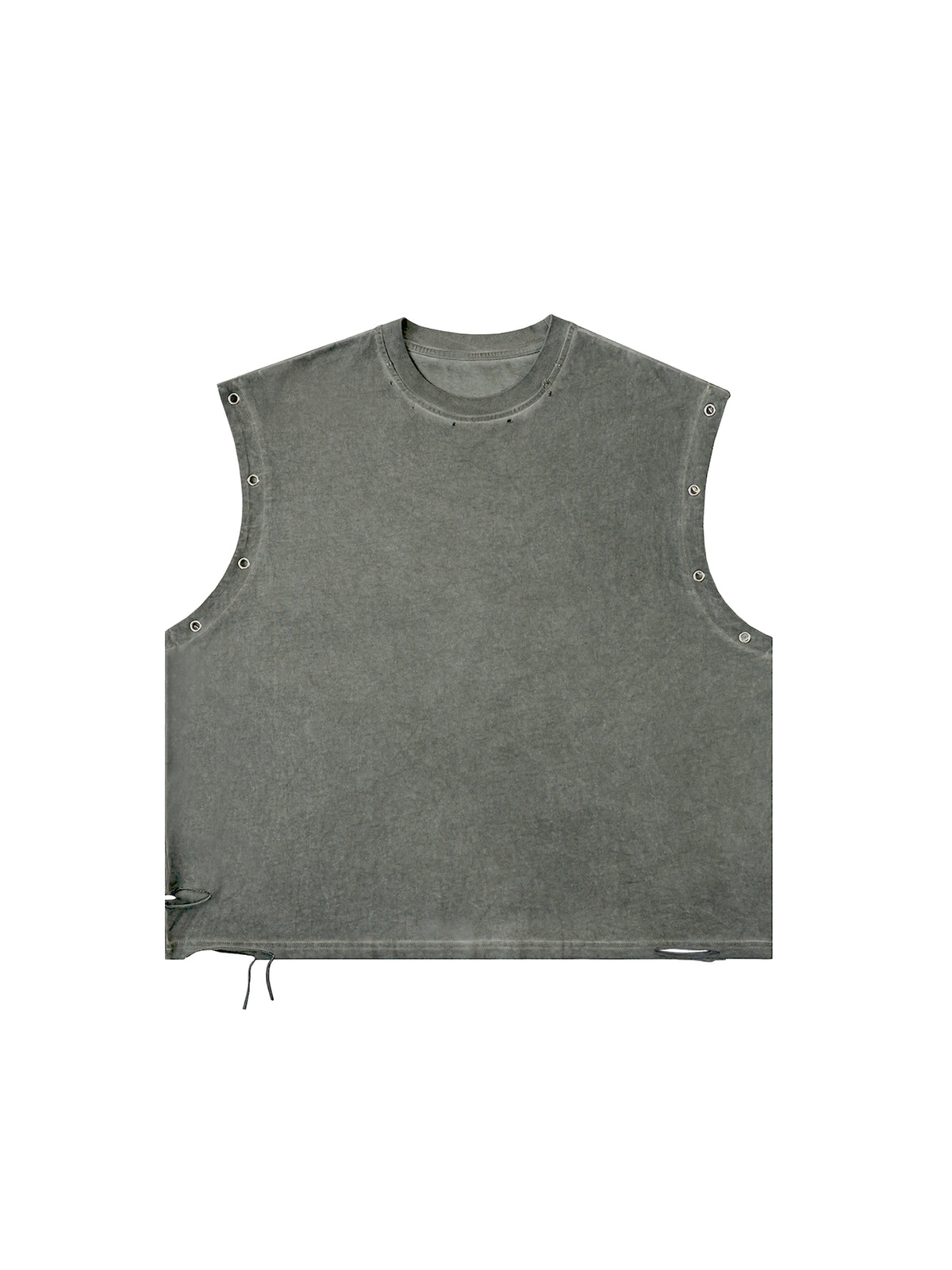 Distressed Grommet Eyelet Tank Top