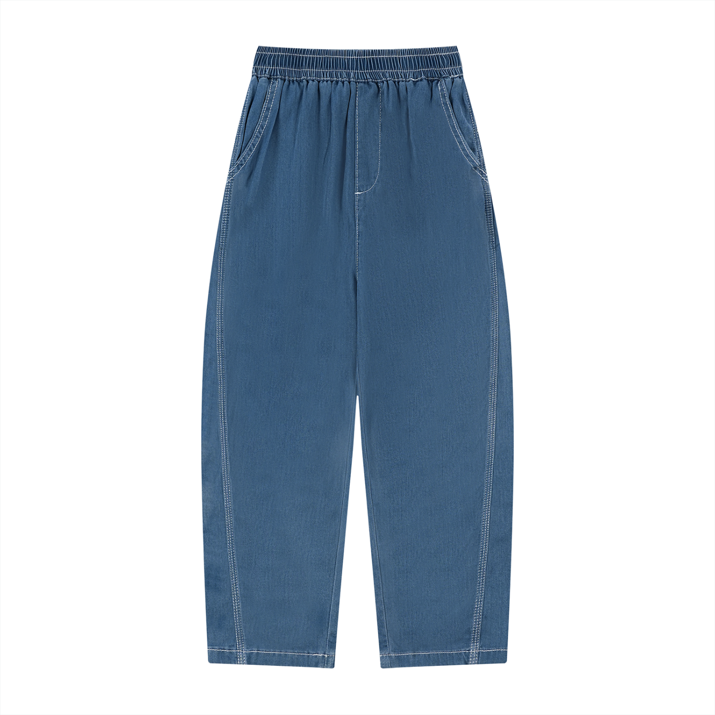 Kids’ Vintage Wash Straight Leg Jeans in Blue — front view