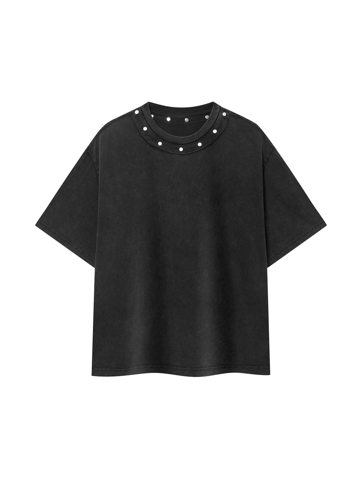 Unisex Washed Boxy Studded T-Shirt