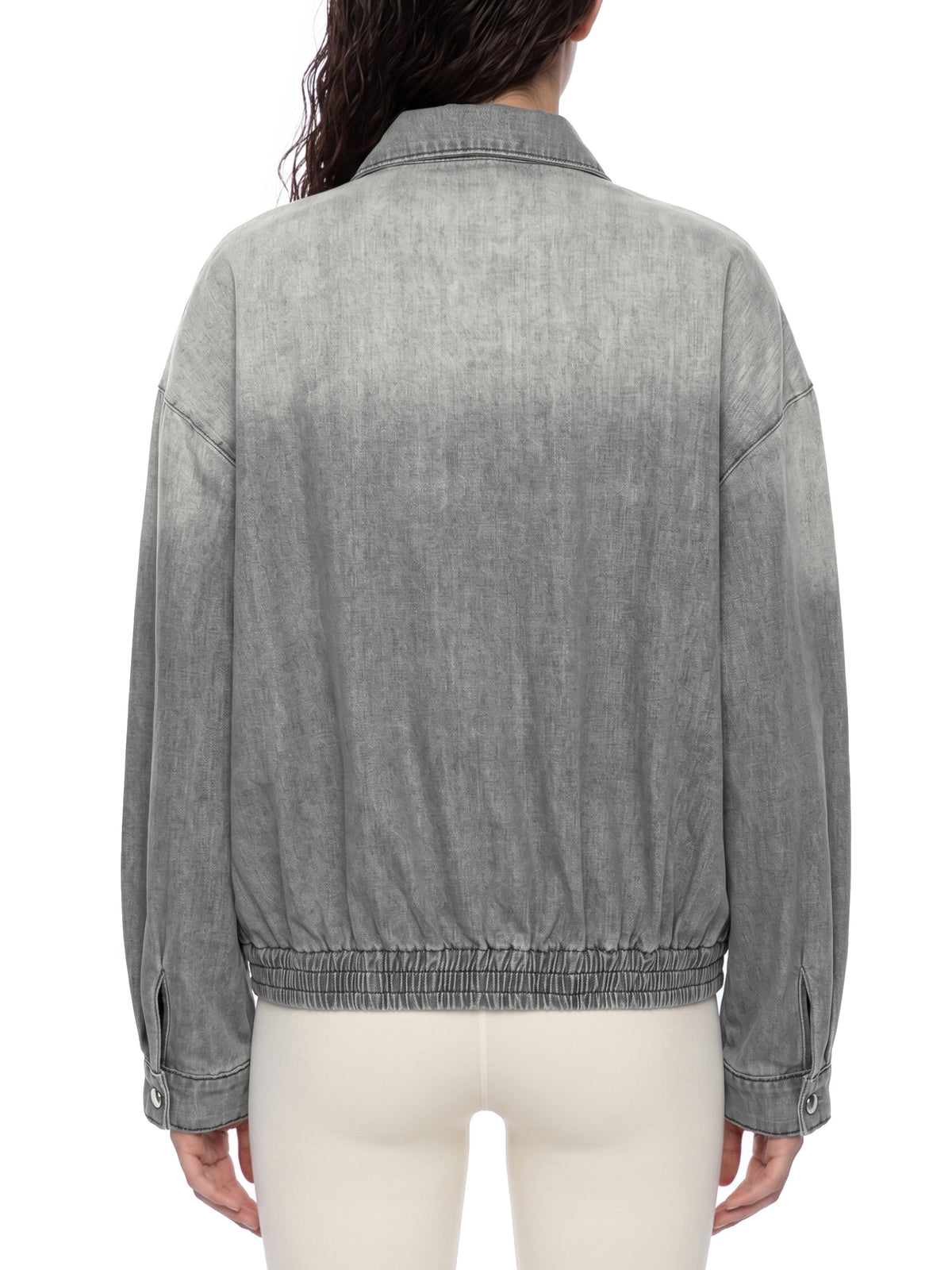 Unisex Vintage Wash Full-Zip Denim Jacket