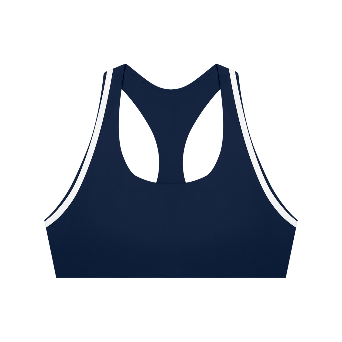 Navy Blue with White Women’s Halter Yoga Sports Bra front
