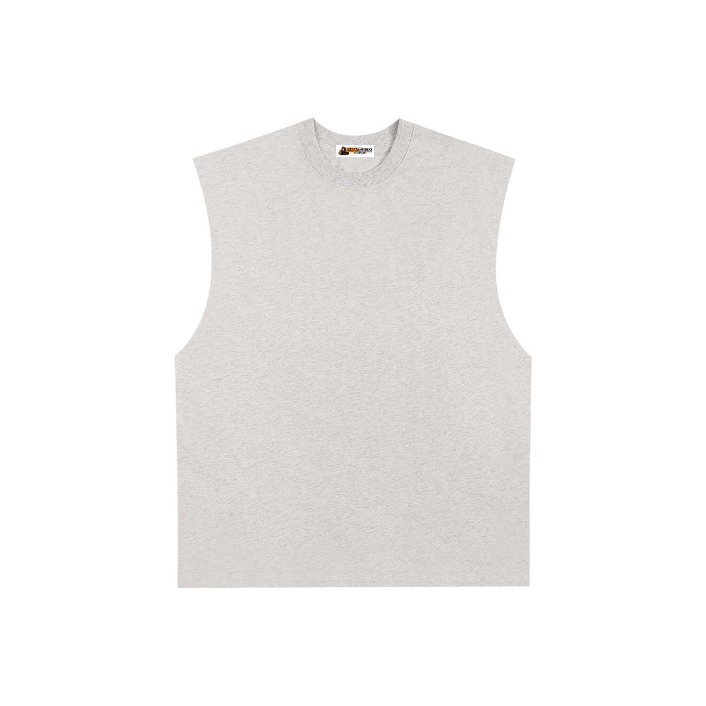Unisex Raw-Edge Cotton Tank Top – Flower Grey front