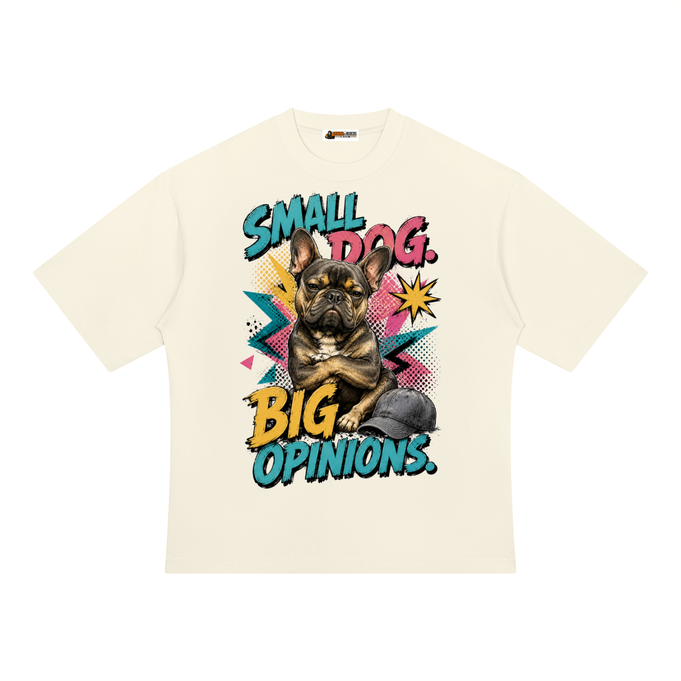 Small Dog Big Opinions Unisex Heavyweight Oversized T-Shirt