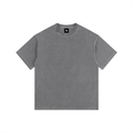 Grey Unisex Vintage-Washed Oversized Cotton T-Shirt front view