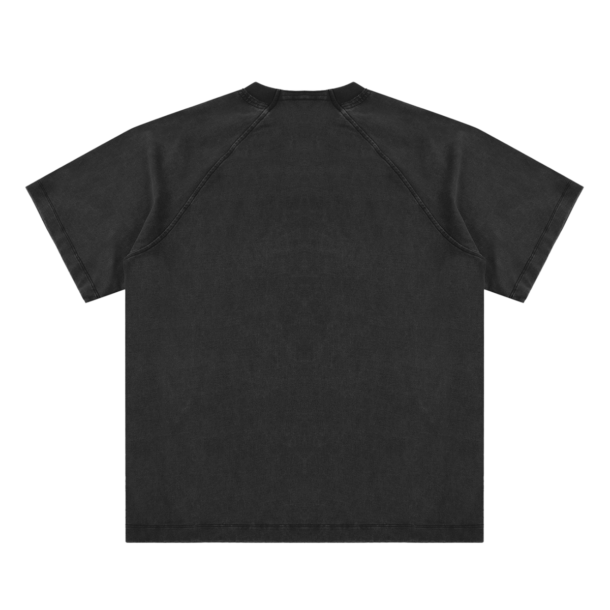Black Unisex vintage-washed raglan cotton T-shirt alternate view
