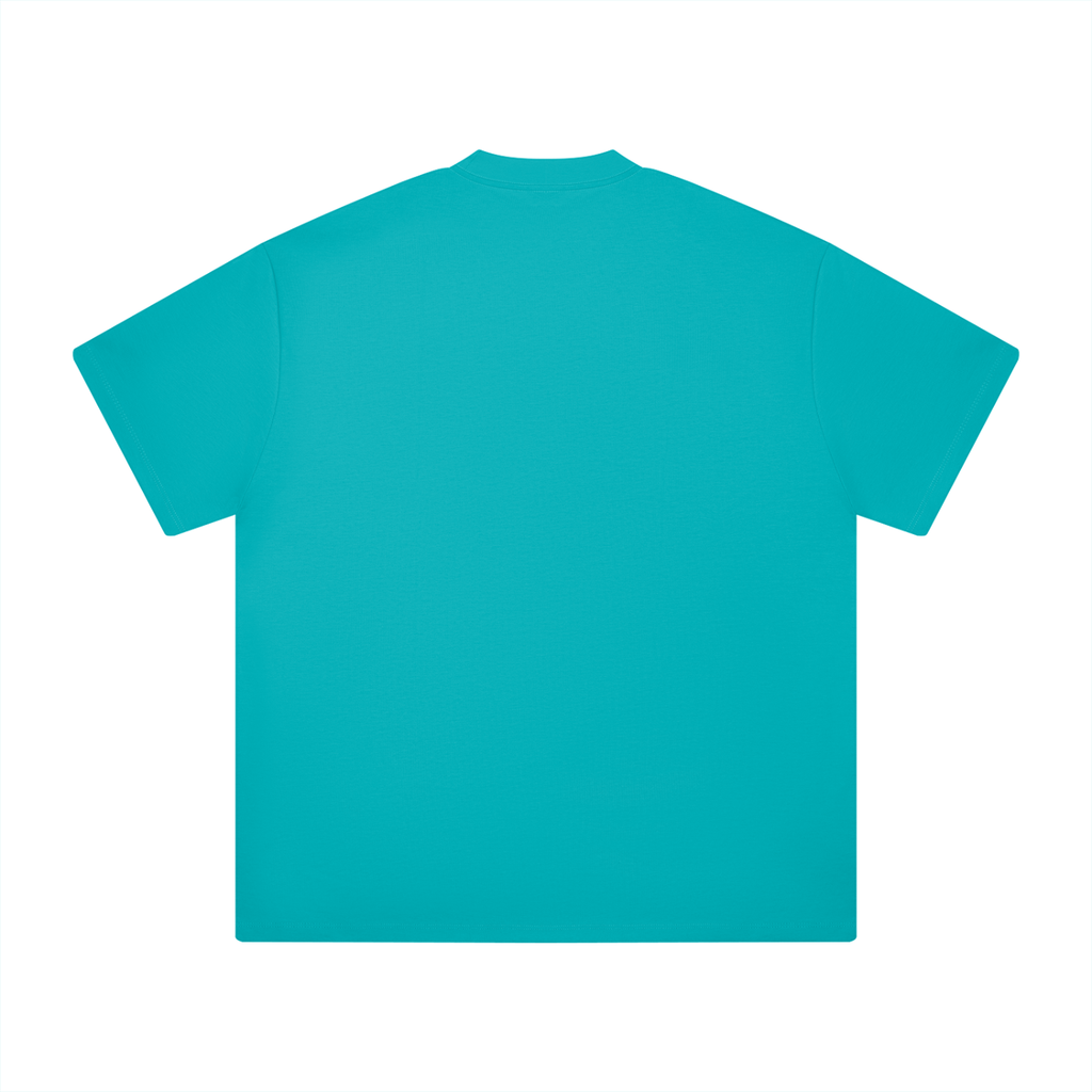 Peacock Blue Heavyweight Drop Shoulder T-Shirt back product view