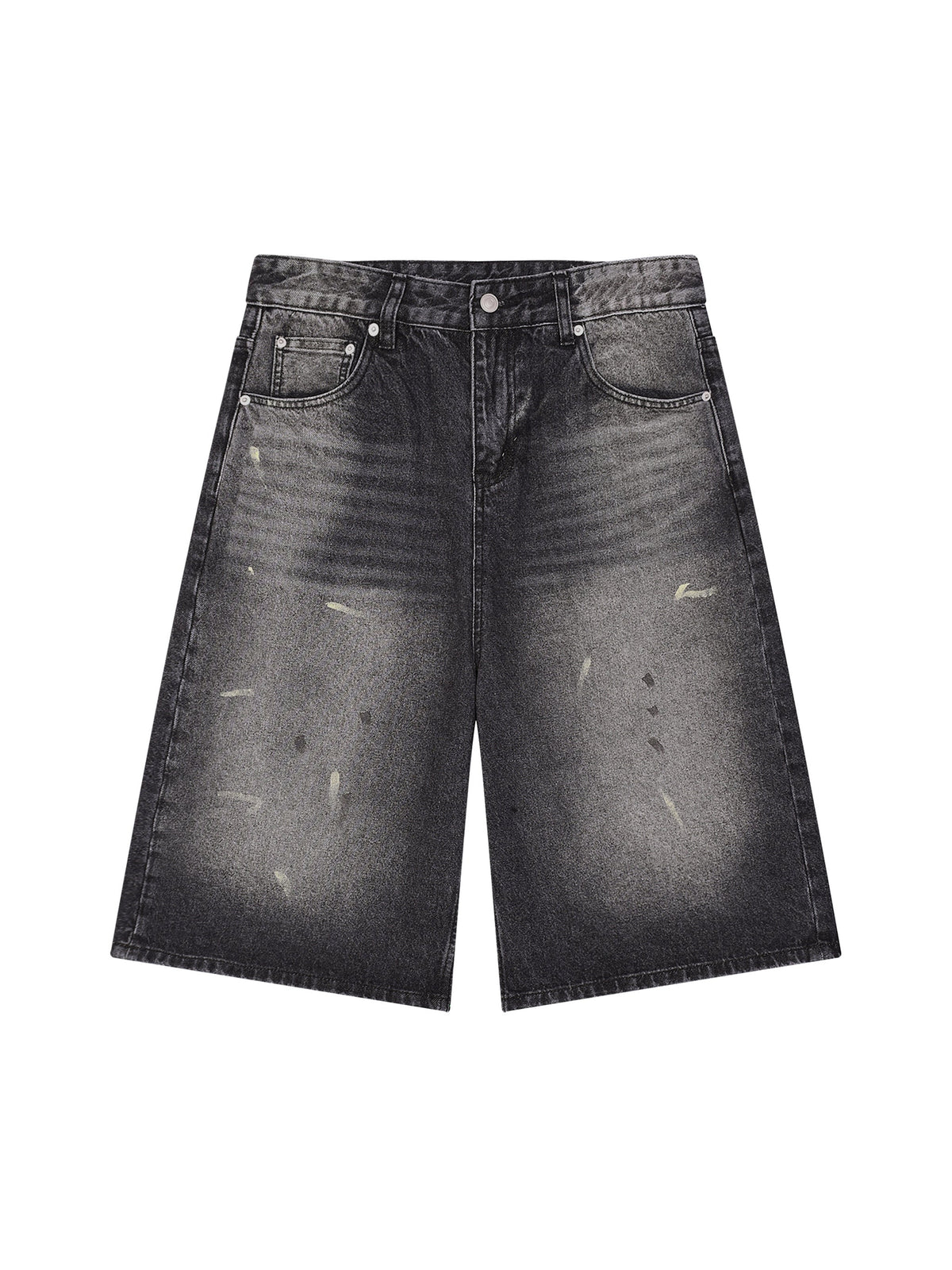 Men’s Vintage Wash Wide-Leg Denim Shorts