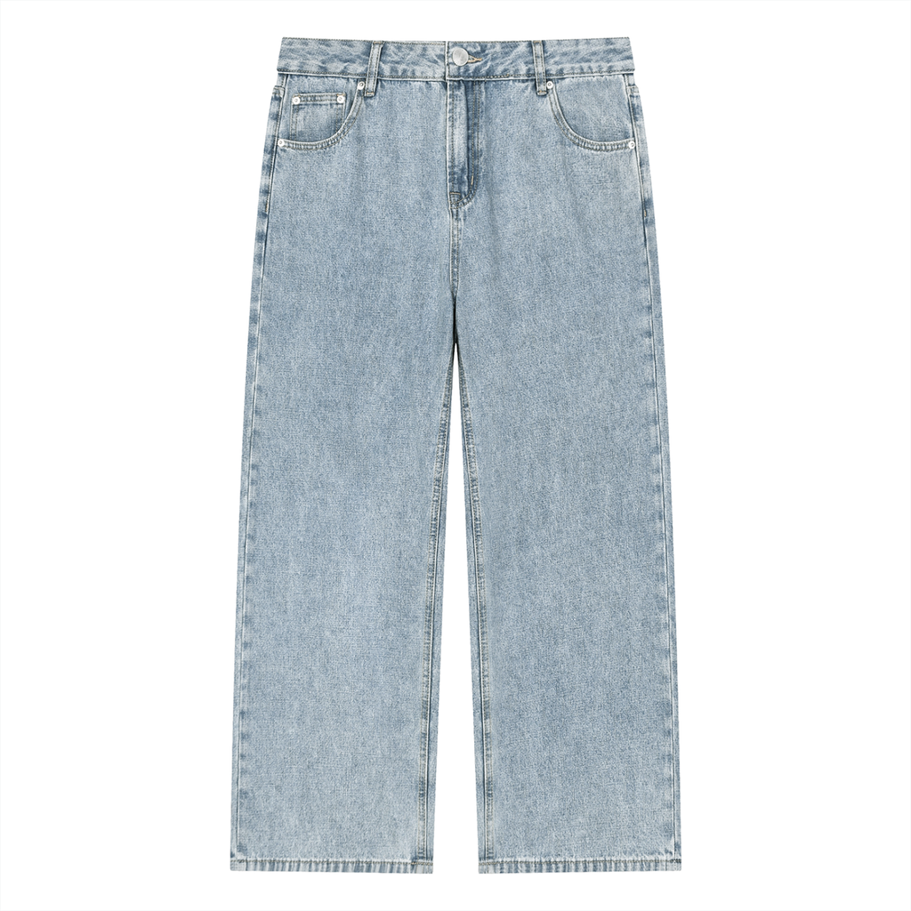 Unisex Vintage-Wash Straight-Leg Jeans