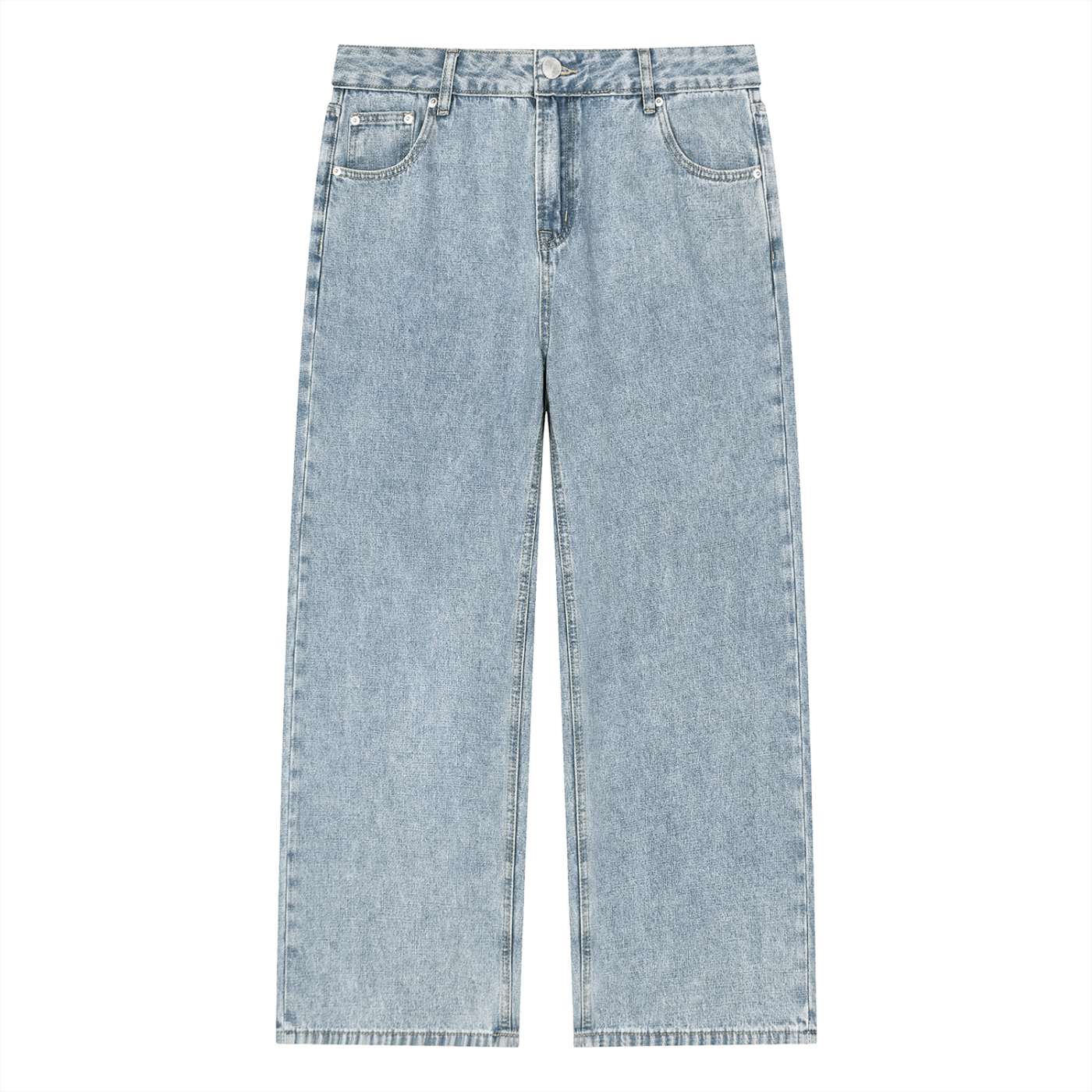 Unisex Vintage-Wash Straight-Leg Jeans