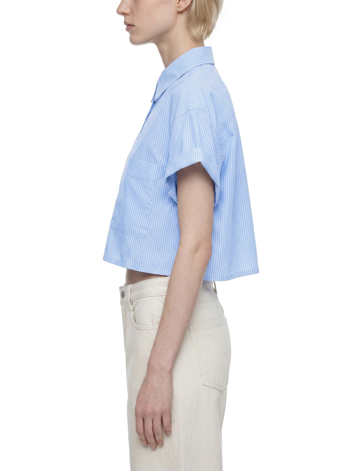 Women’s Striped Boxy Cropped Shirt