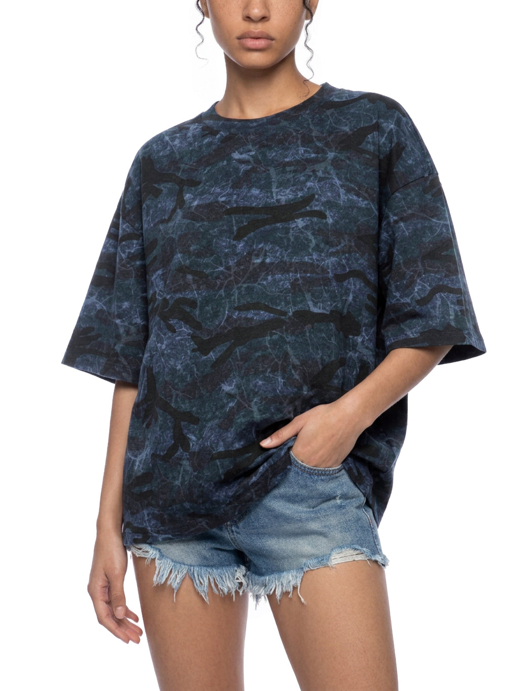 Unisex Boxy Camo Print T-Shirt