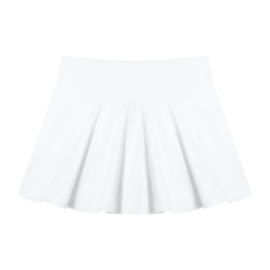 White Women’s Pleated A-Line Skirt front