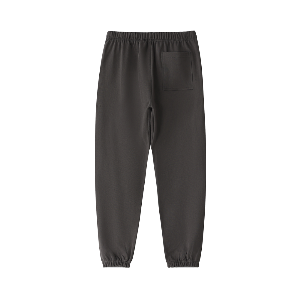 Unisex Essential Heavyweight Cotton Sweatpants – Dark Grey back view