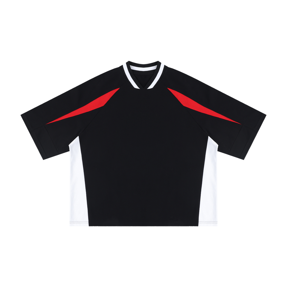 Unisex Oversized Color Block V-Neck T-Shirt
