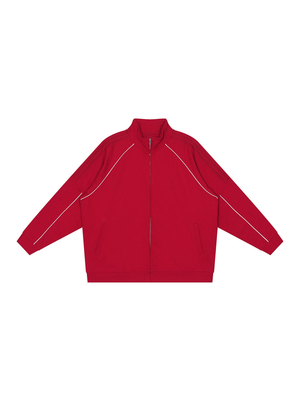 Reflective Striped Raglan Sleeve Jacket