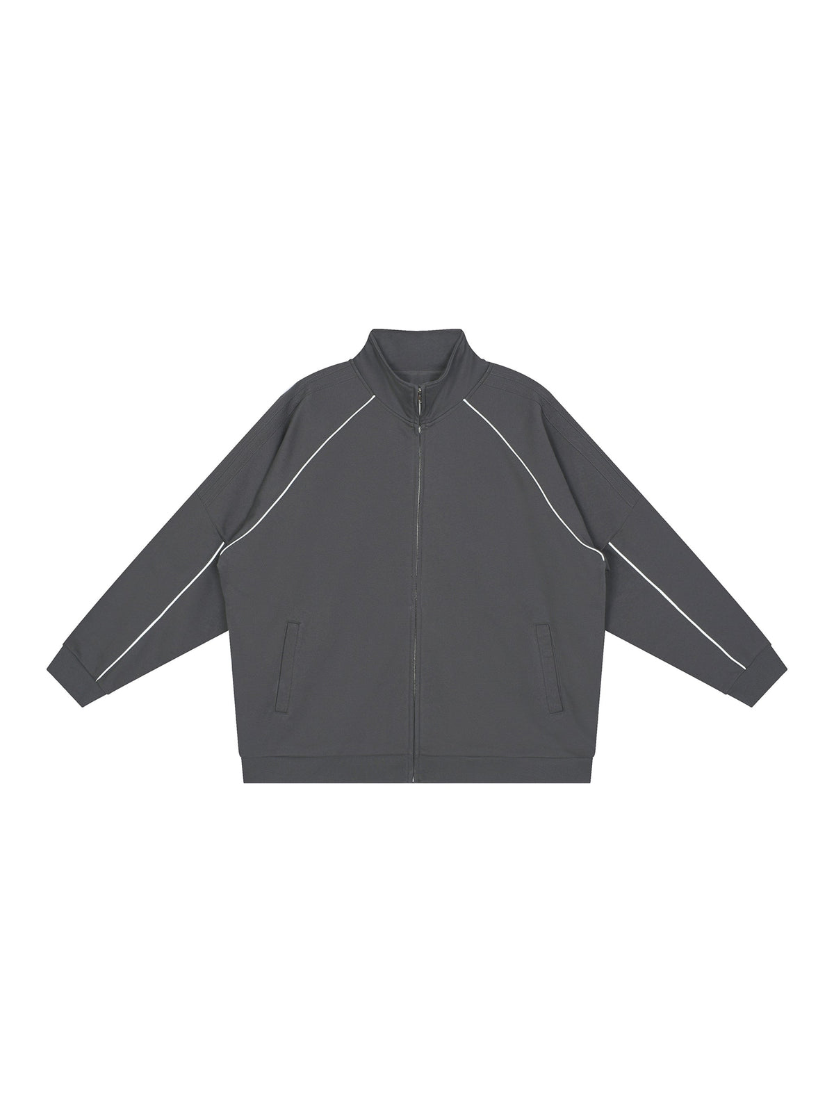 Reflective Striped Raglan Sleeve Jacket
