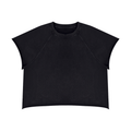 Black vintage wash raw edge T-shirt front