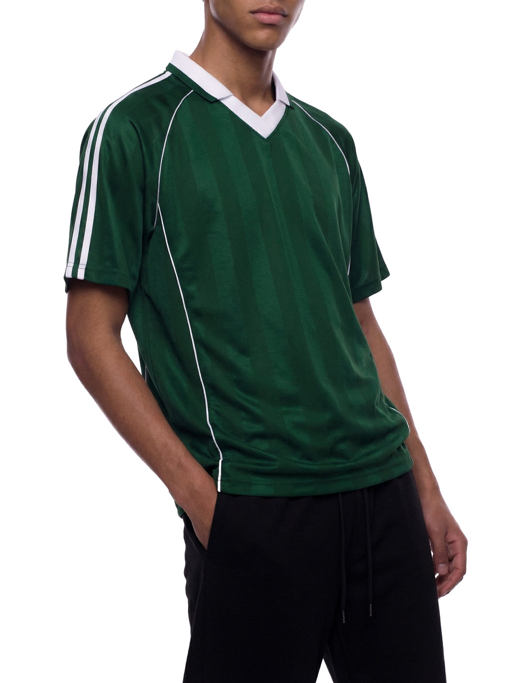 Unisex Shadow-Stripe Collared Soccer Jersey gallery view