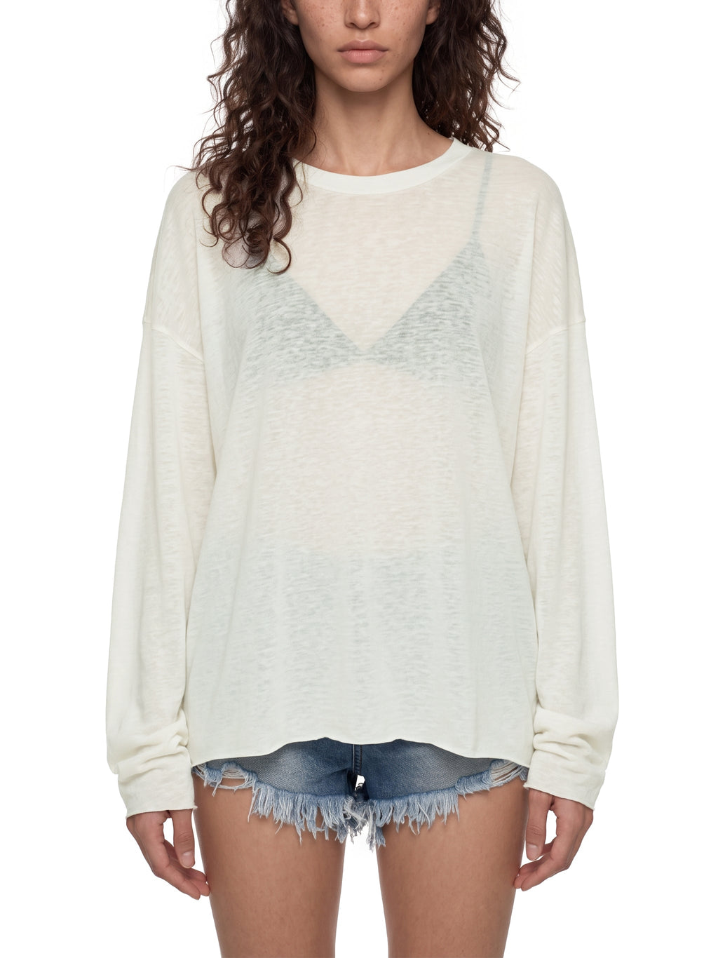 Unisex Raw Edge Long Sleeve T-Shirt