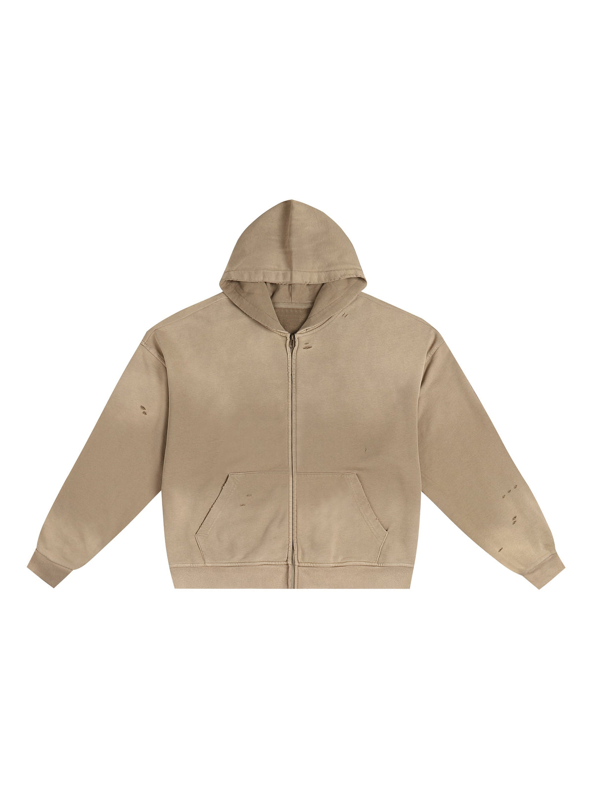 Hand-Frayed Sunfade Zip Hoodie
