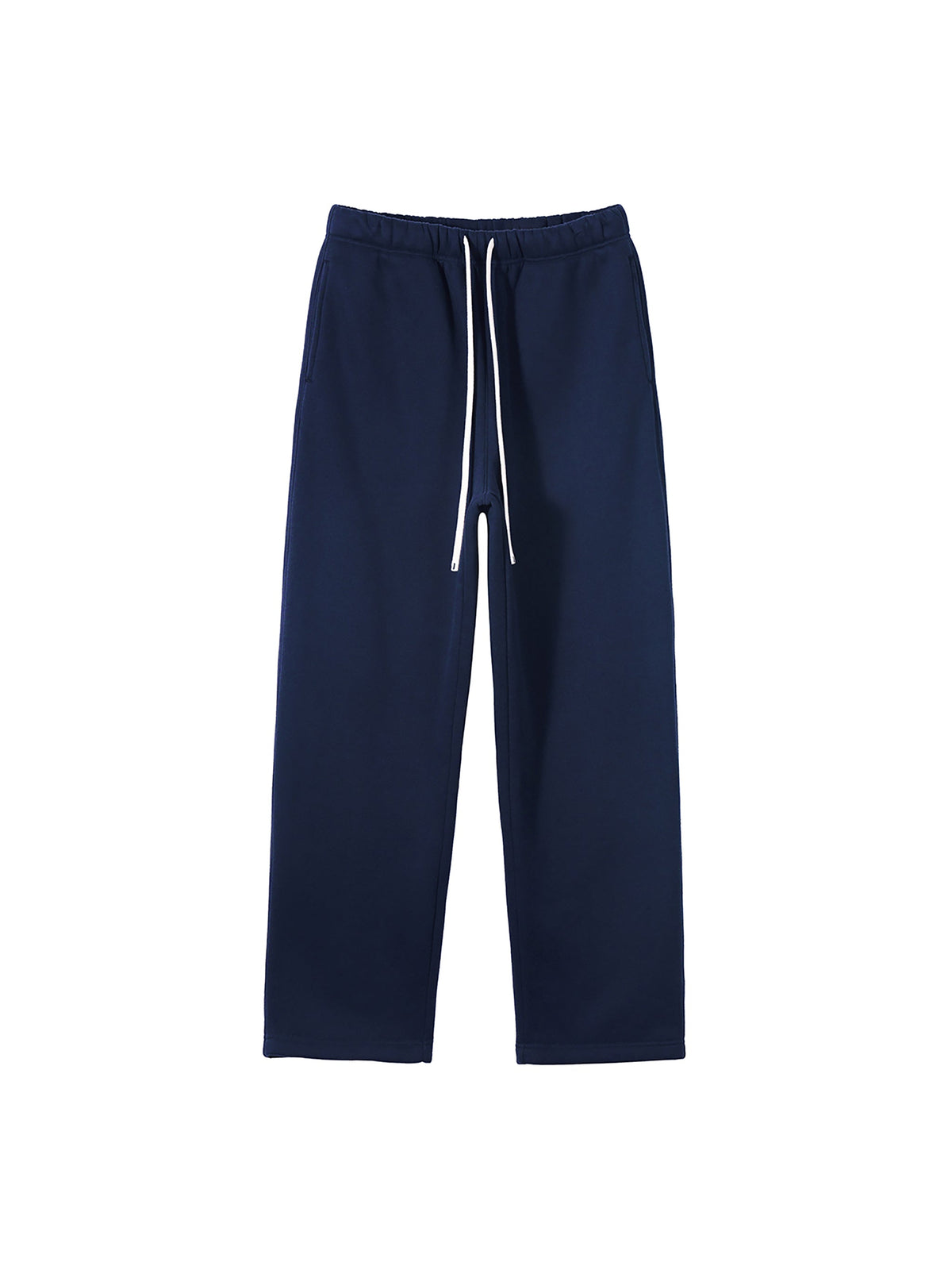 Unisex Solid Colour Fleece Straight-Leg Pants