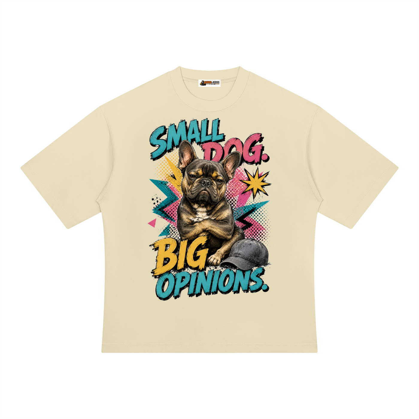 Small Dog Big Opinions Unisex Heavyweight Oversized T-Shirt