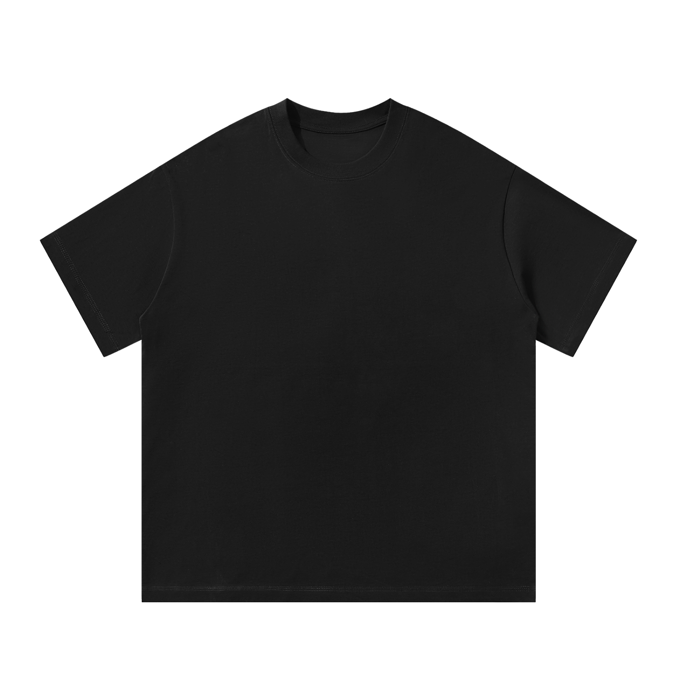 Unisex Oversized Cotton T-Shirt in Black — front view