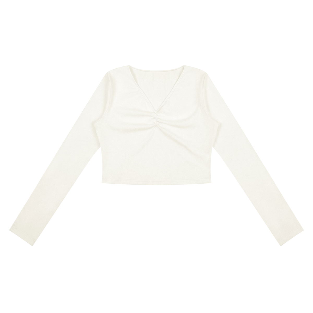 Women's Ruched Long Sleeve Crop T-Shirt