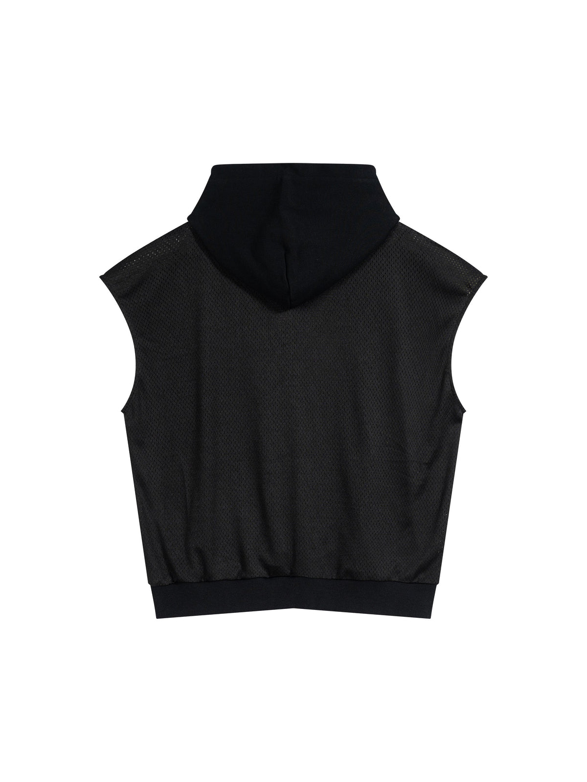Unisex Panel Mesh Sleeveless Hoodie