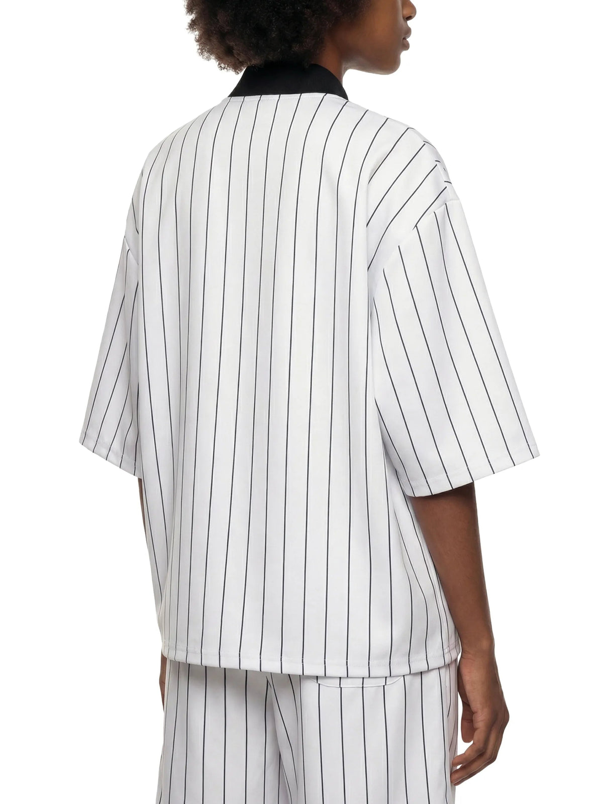 Unisex Striped Full-Zip Baseball Jersey