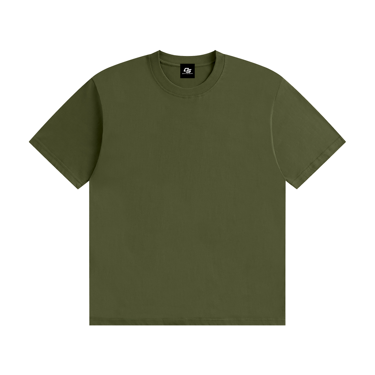 Army Green Unisex Seamless Cotton T-Shirt front view