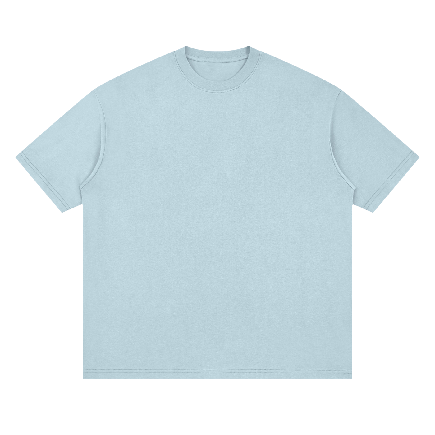 Streetwear Loose Drop Shoulder T-Shirt - Light Blue front