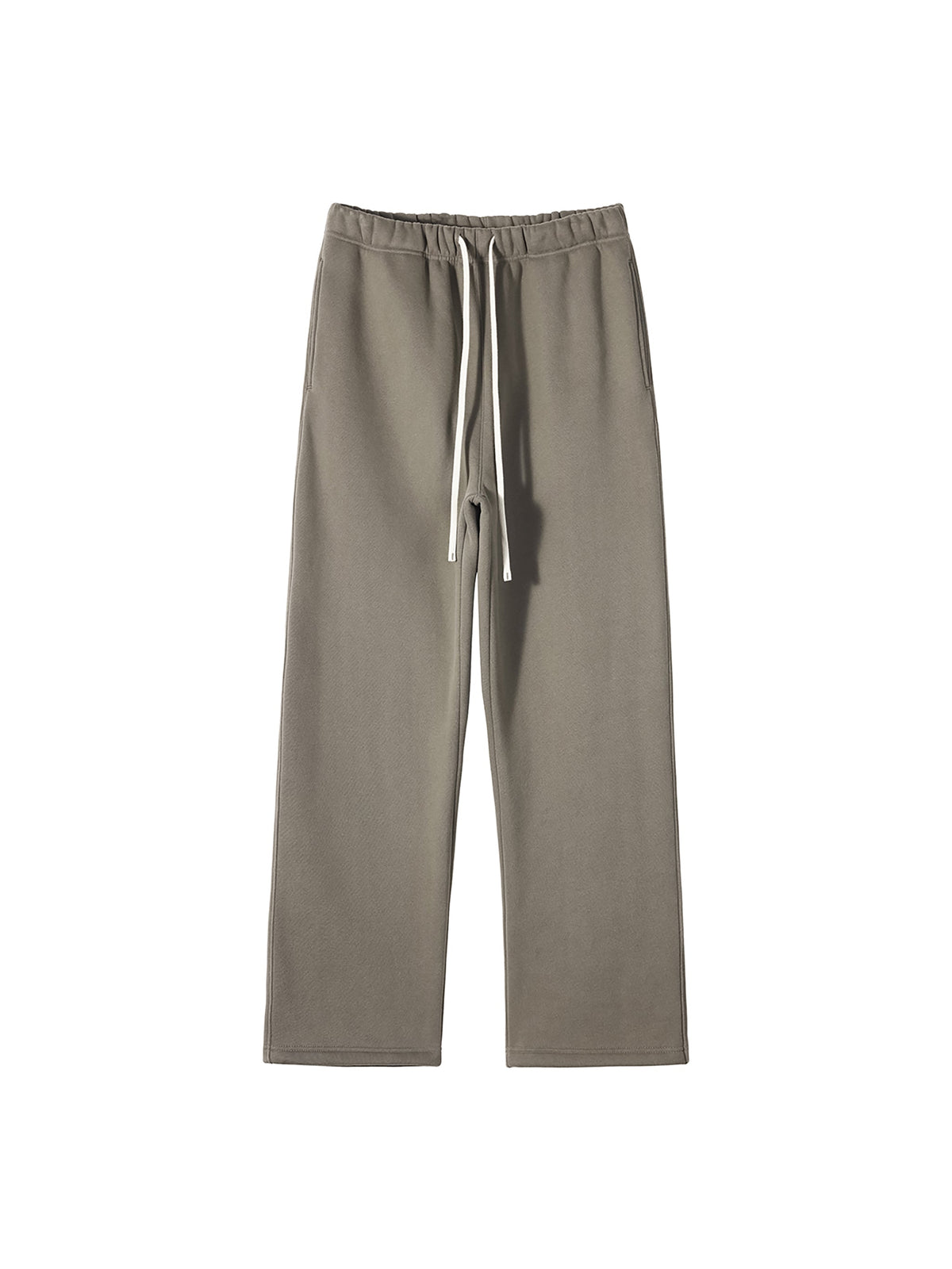Unisex Solid Colour Fleece Straight-Leg Pants