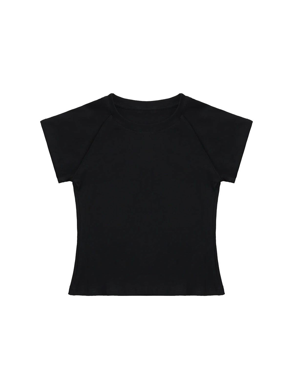 Solid Color Raglan Sleeve Crop Top