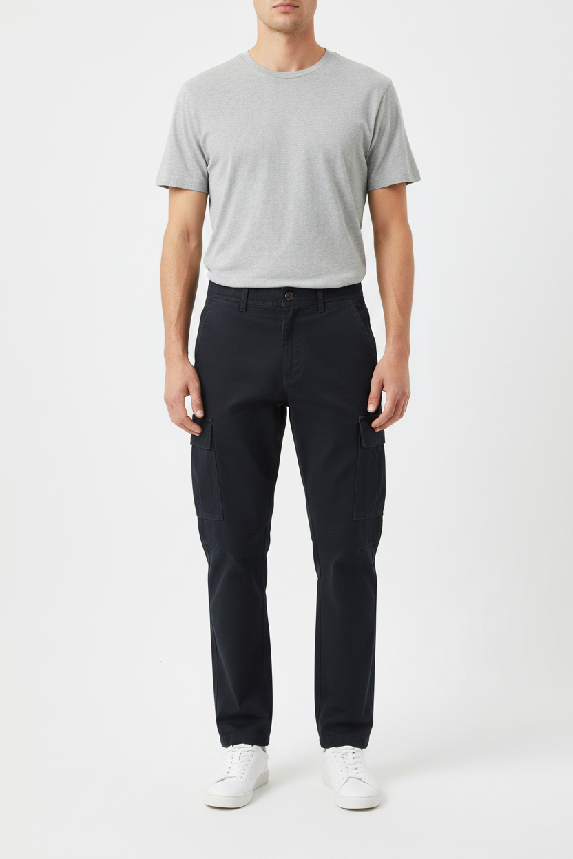 Men’s Cotton Elastic-Waist Cargo Pants