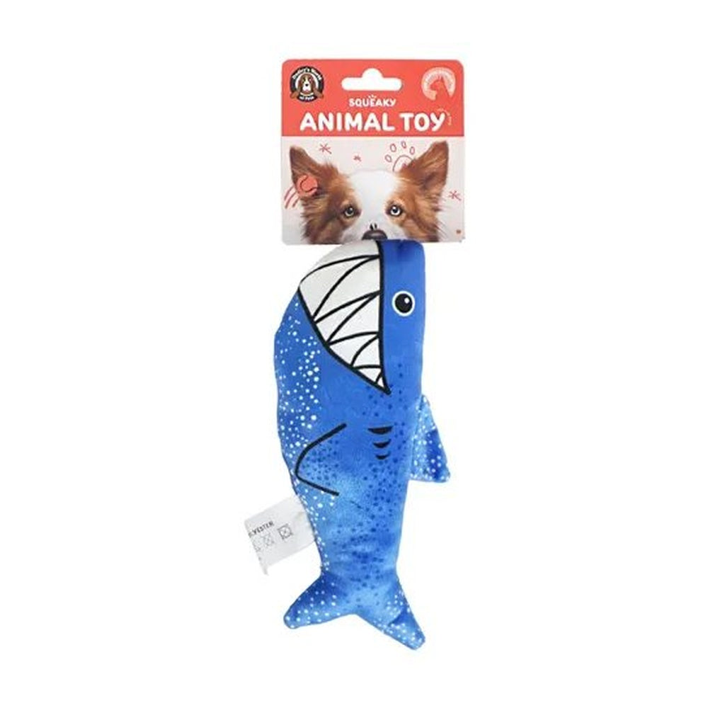Shark squeaky dog toy