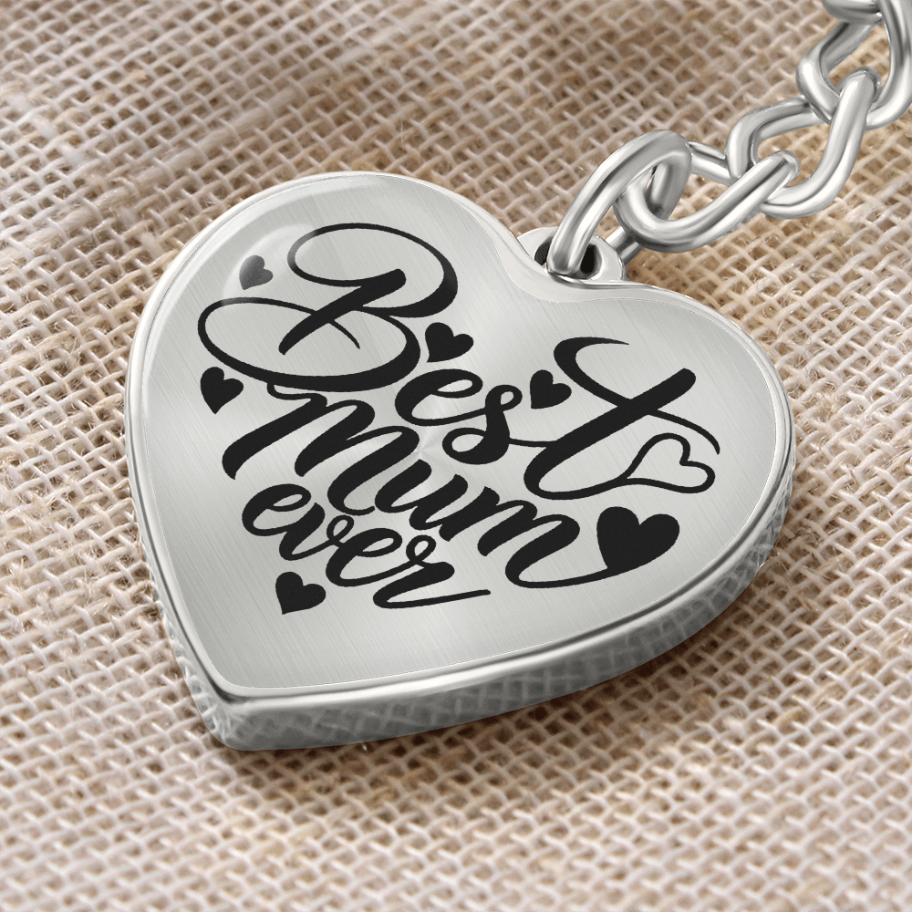 Graphic Heart with Curb Keychain