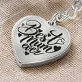 Graphic Heart with Curb Keychain