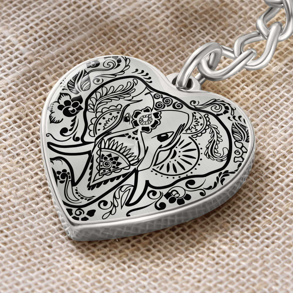 Graphic Heart with Curb Keychain