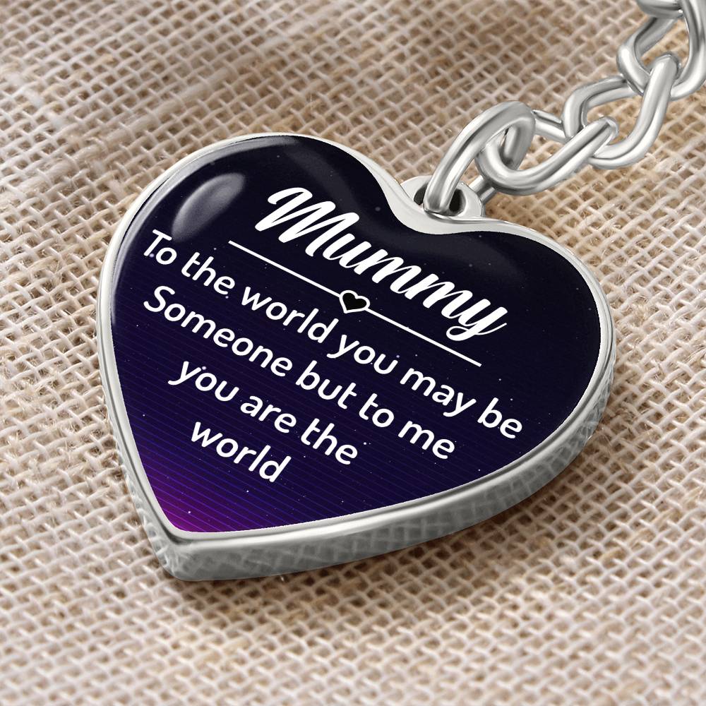 Graphic Heart with Curb Keychain