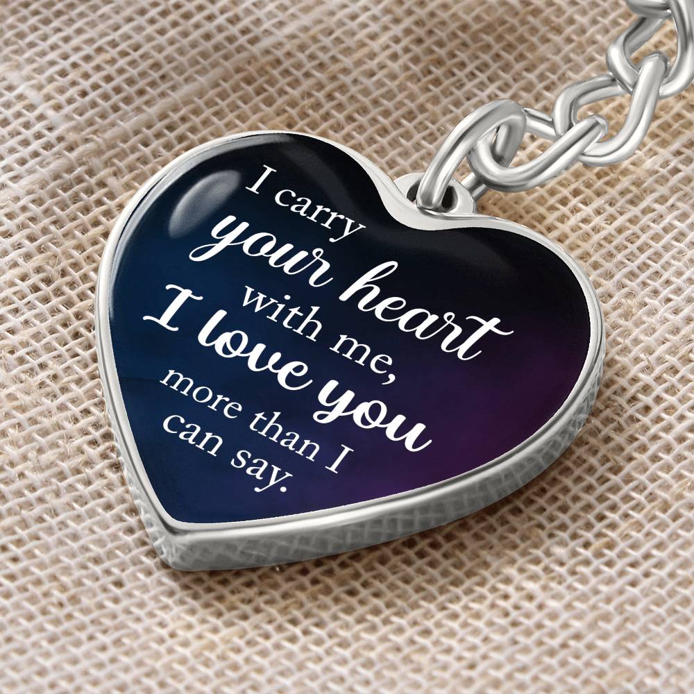 Graphic Heart with Curb Keychain