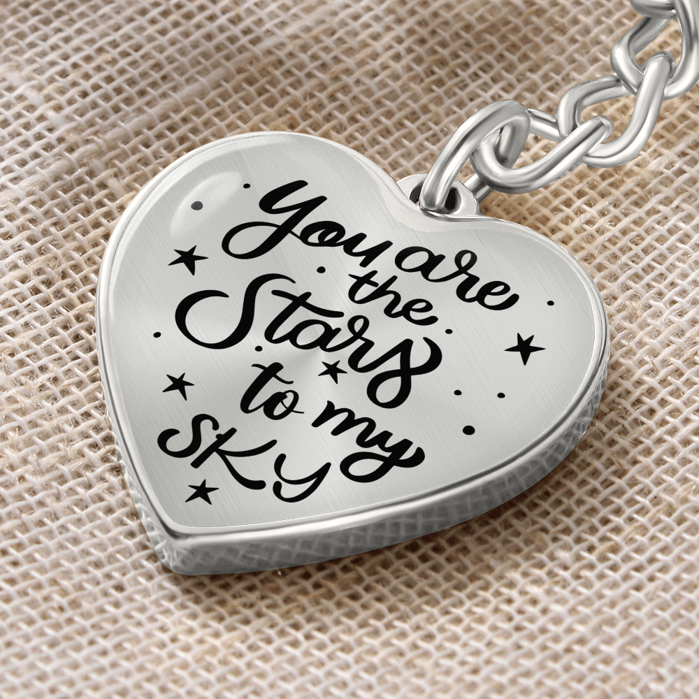 Stars to My Sky – Graphic Heart Keychain