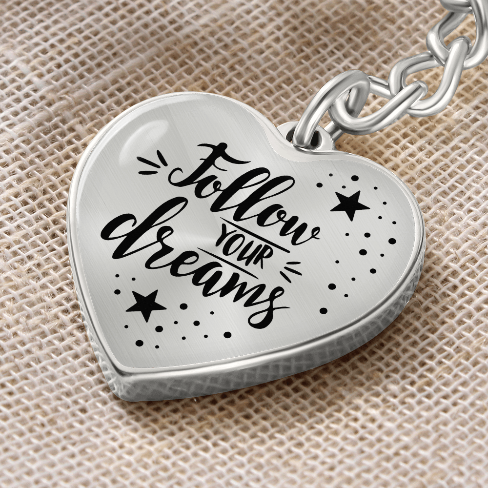 Graphic Heart with Curb Keychain