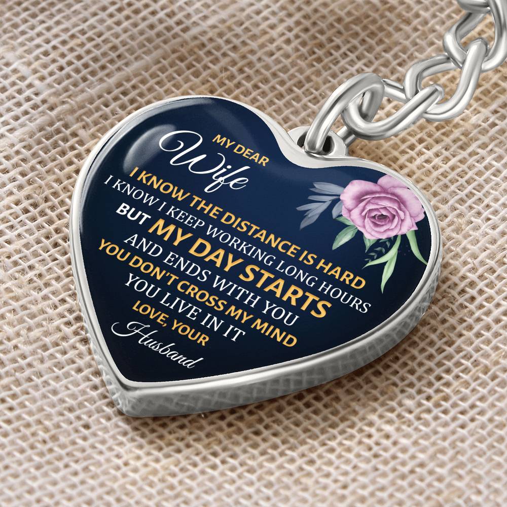 Graphic Heart with Curb Keychain