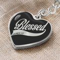 Graphic Heart with Curb Keychain