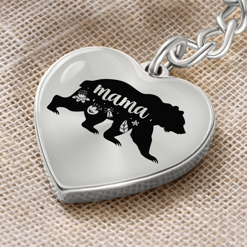 Graphic Heart with Curb Keychain