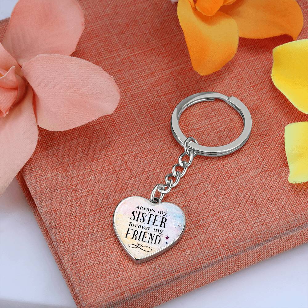 Graphic Heart with Curb Keychain