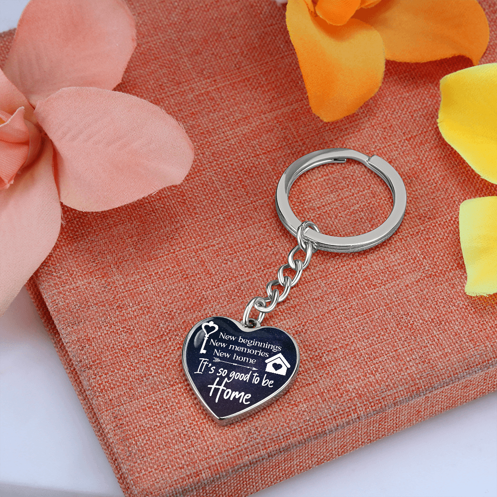Graphic Heart with Curb Keychain