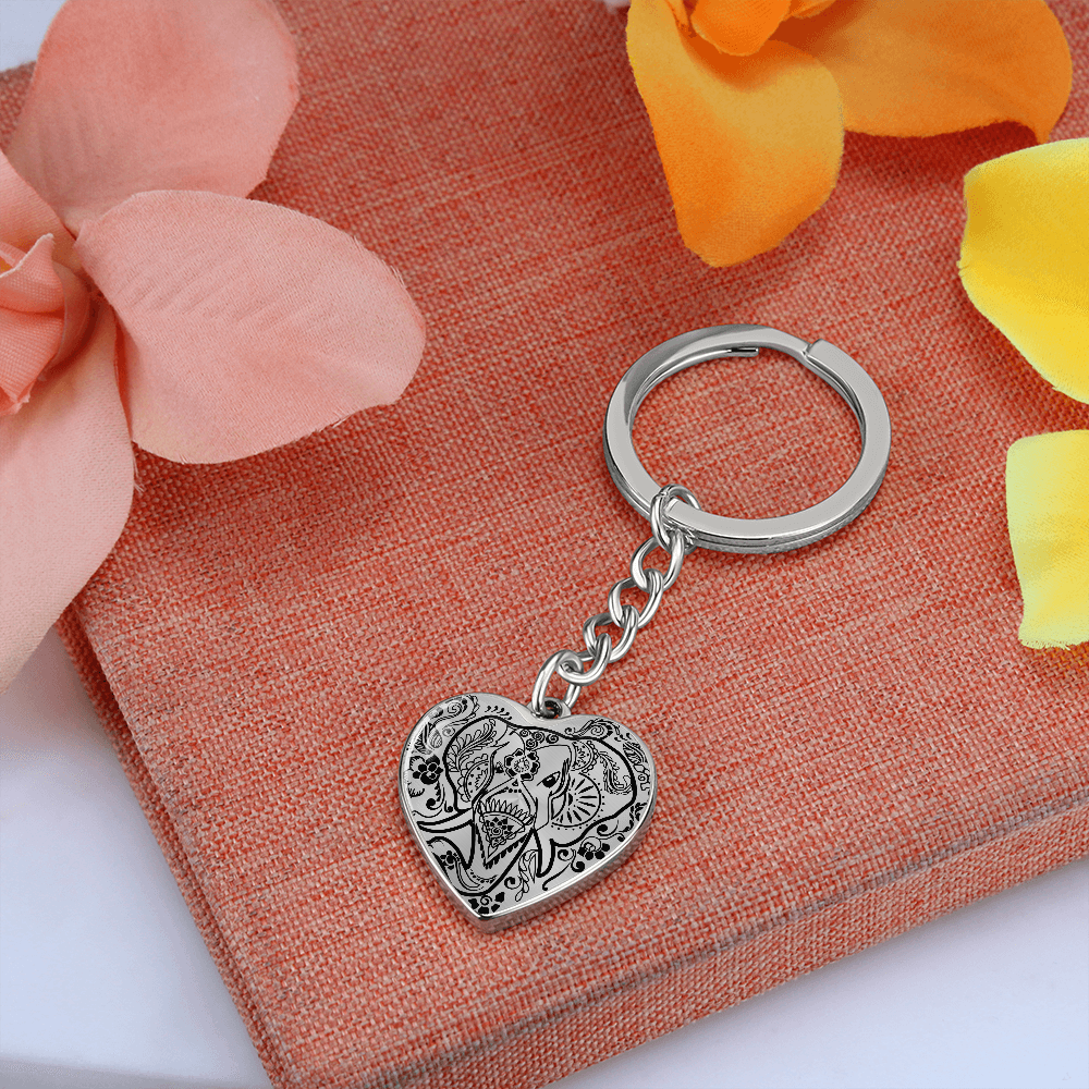 Graphic Heart with Curb Keychain