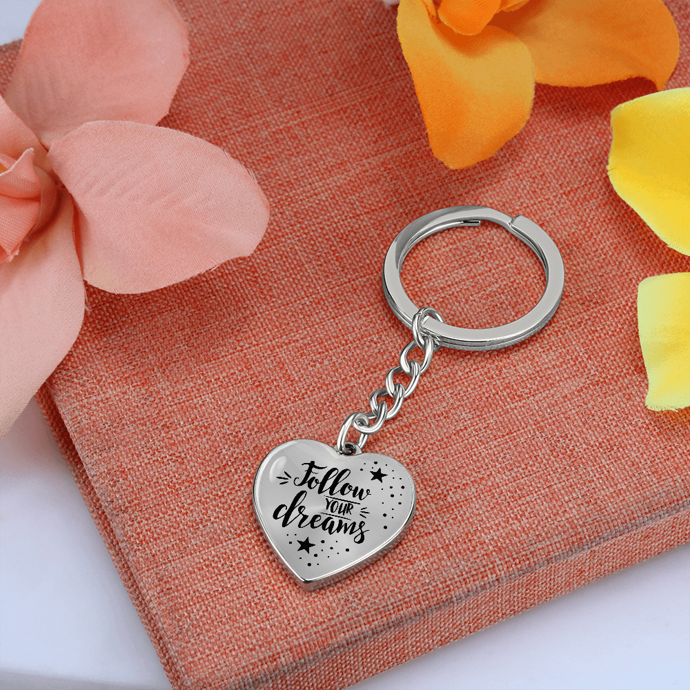 Graphic Heart with Curb Keychain
